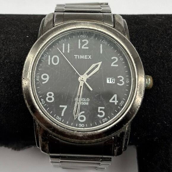 Vintage Black Timex Men's Watch - Picture 1 of 5
